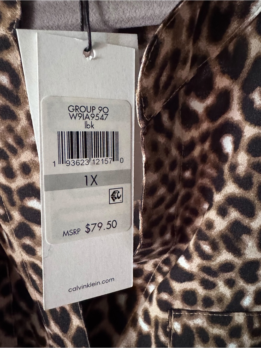 Women's Calvin Klein Leopard Print button front Blouse 1x nwt - Picture 4 of 6